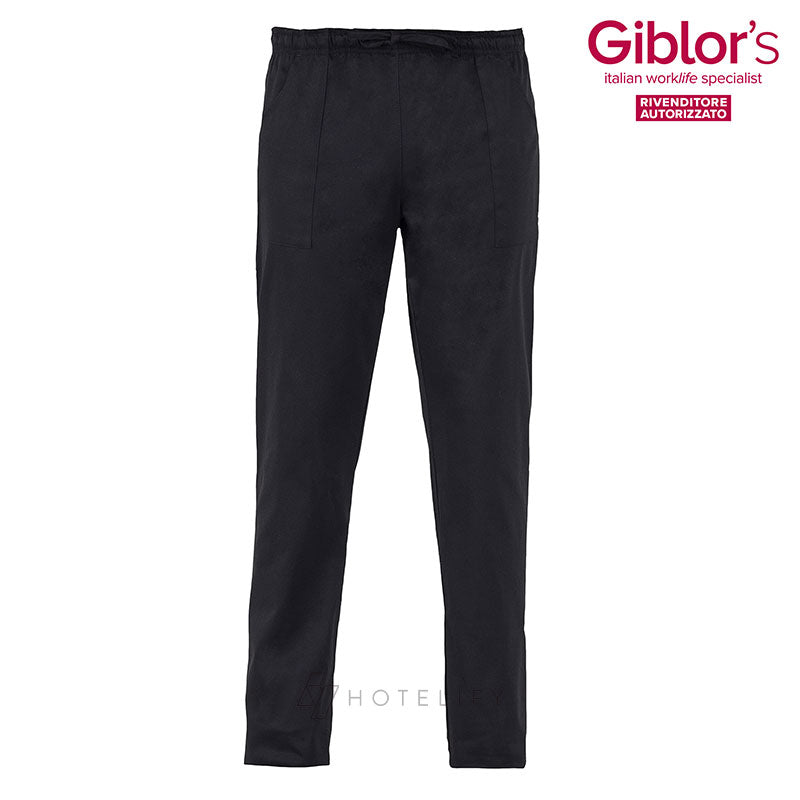 GIBLOR'S Pantalone Alan Nero XXL con elastico e coulisse