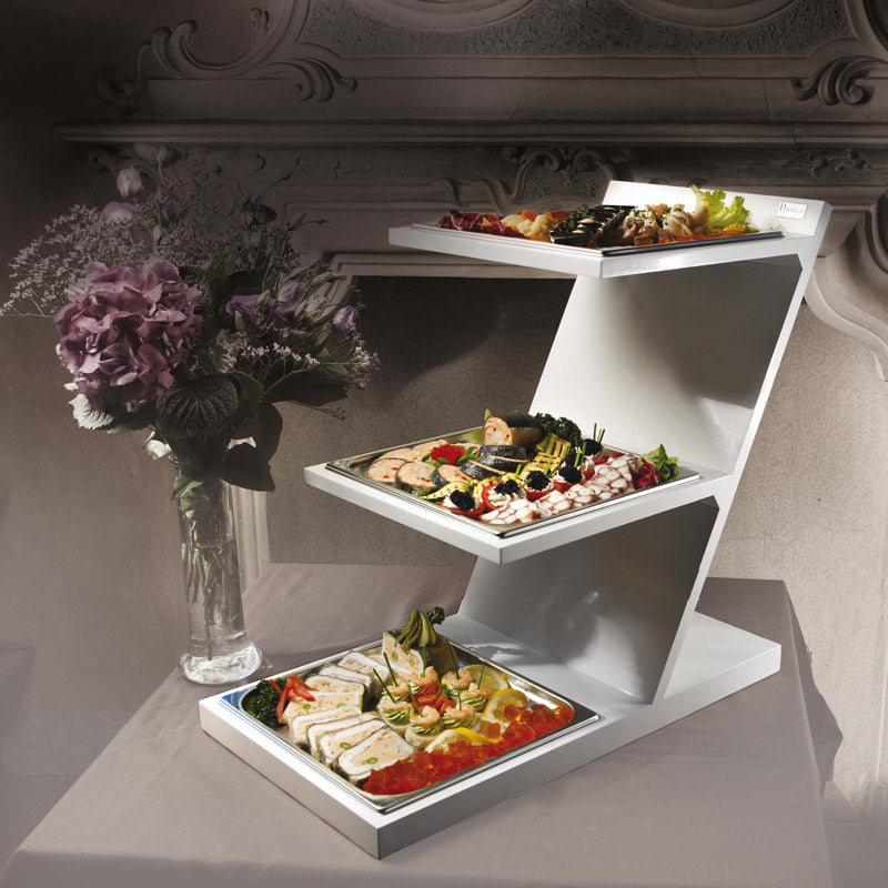 Alzata A 3 Piani Con Rete Proteggi-Insetti - Portafrutta Elegante In Nero Opaco, 47 Cm Di Altezza