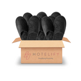 Startpaket mit schwarzen geschlossenen Hotel-Slippern – 20 Paar