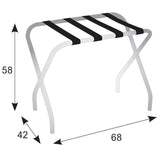 Reggivaligia in acciaio nero e cinghie in PVC
