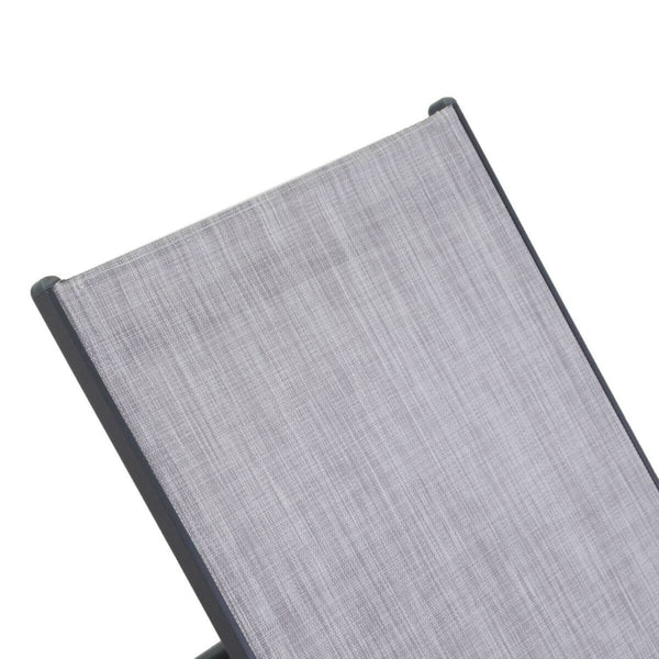 Lettino impilabile in alluminio larghezza 55 cm, grigio e antracite