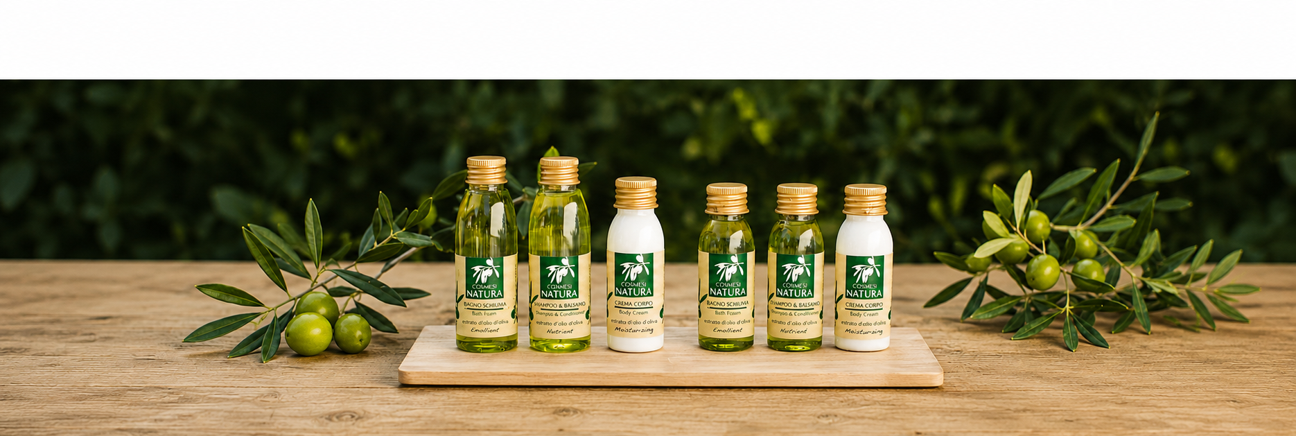 Single-use bottles Cosmesi Natura Olio d'Oliva