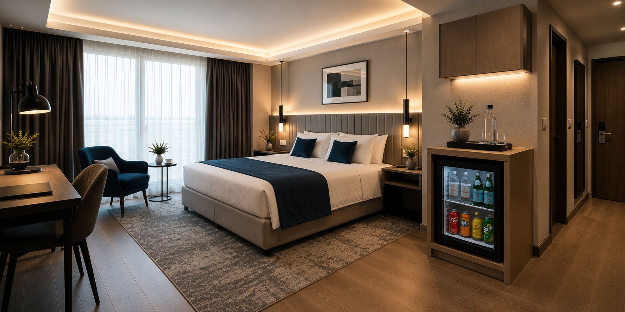 Minibar con puerta de cristal