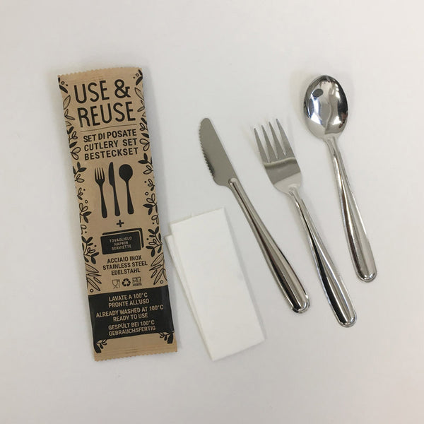 Set Posate Forchetta, Coltello e Cucchiaio collezione Use & Reuse - Pintinox