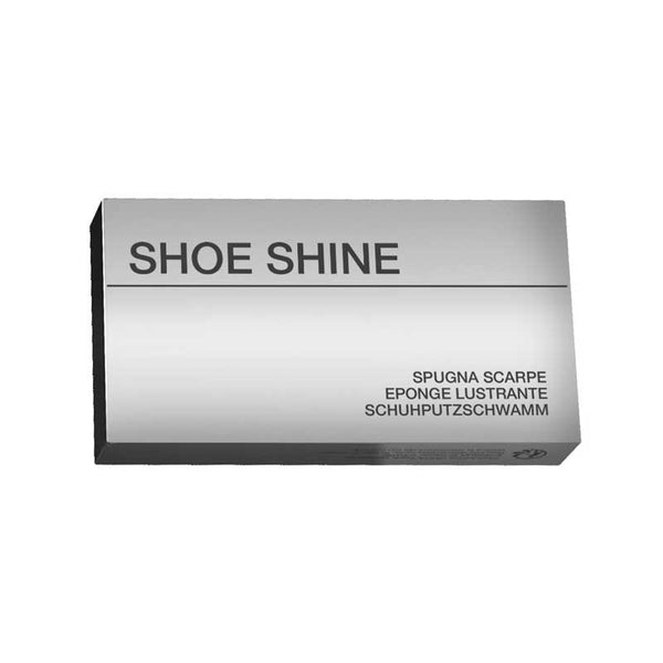 Shoe-polishing sponge in silver paper carton