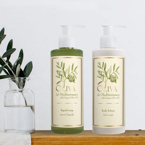 Refillable Body Cream Dispenser, 300 ml - Oliva del Mediterraneo