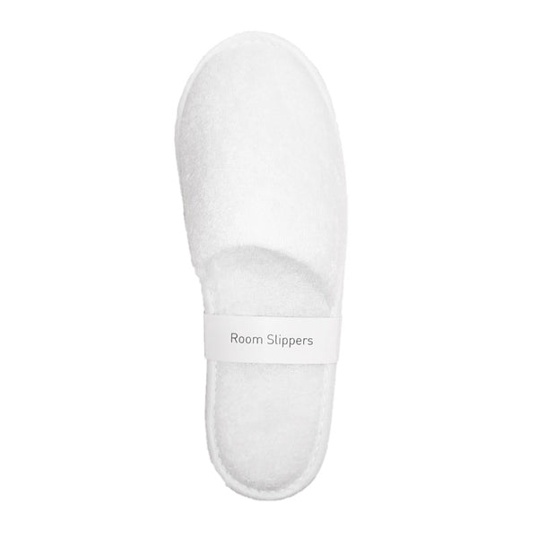 Closed White Terry Towel Slippers