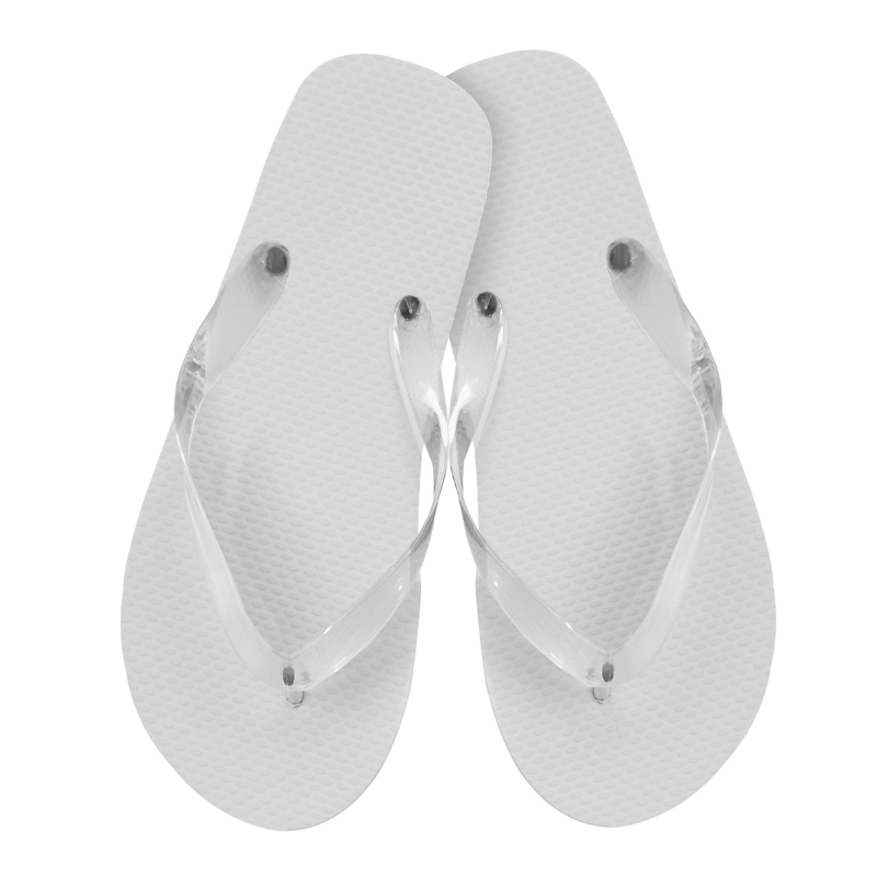 Gummi-Flip-Flops für Damen, weiß.