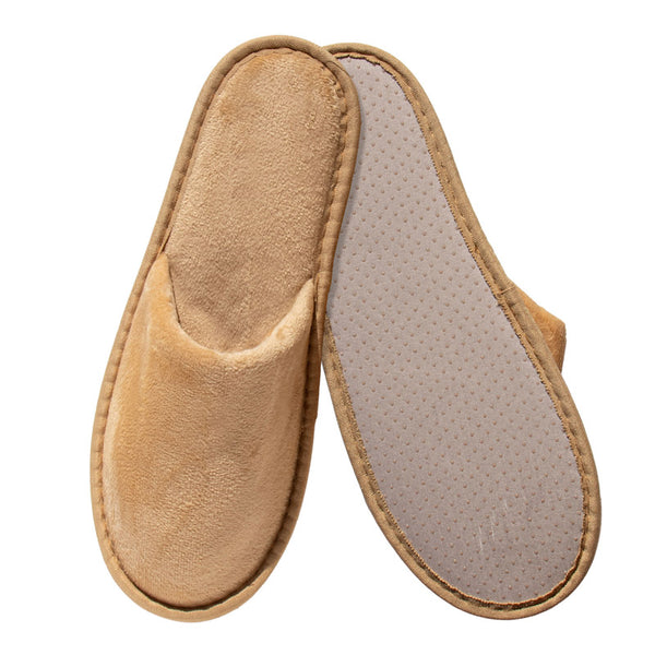 Chaussons Luxury beiges en velours
