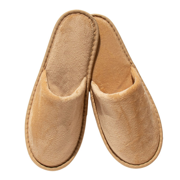 Chaussons Luxury beiges en velours