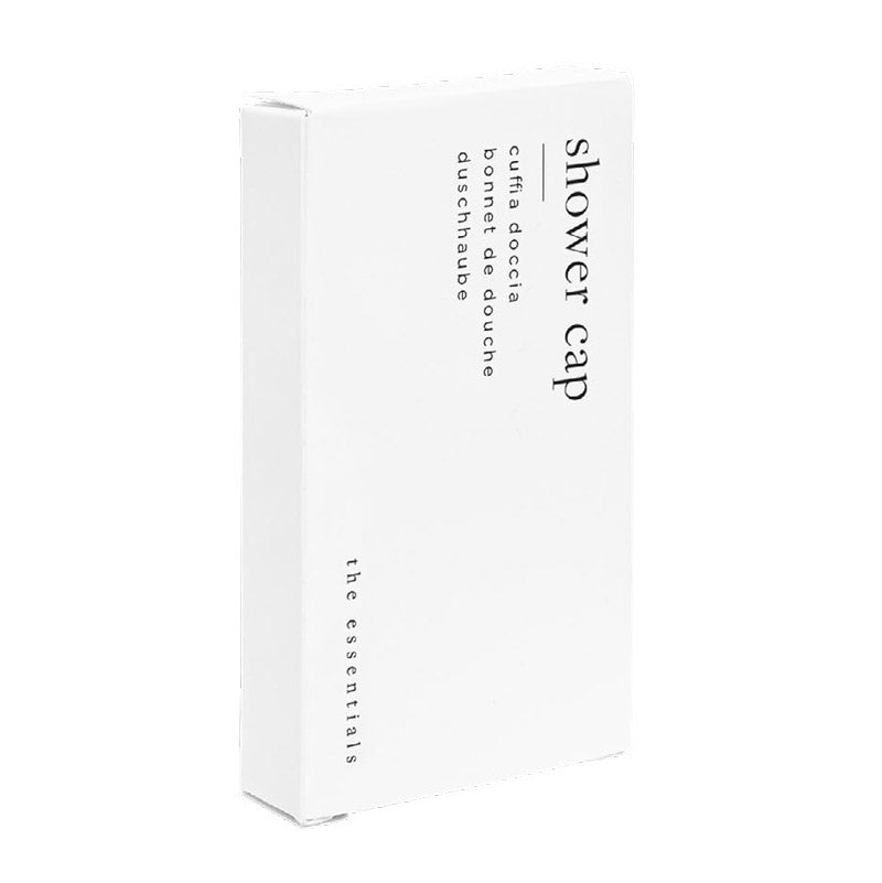 Duschhaube in weißem Karton