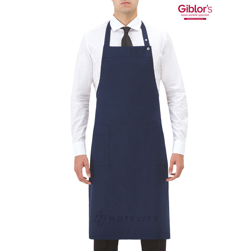 Grembiule Anversa con Pettorina Regolabile, colore Blu - Giblor's