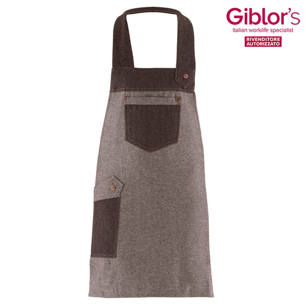 Grembiule Luna, colore Jeans Marrone Chiaro - Giblor's
