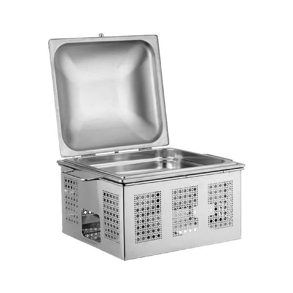 Chafing Dish Quadrato Gn 2/3 Con Resistenza Elettrica 220 Volts 700 Watt, Buffet Inox - Pintinox