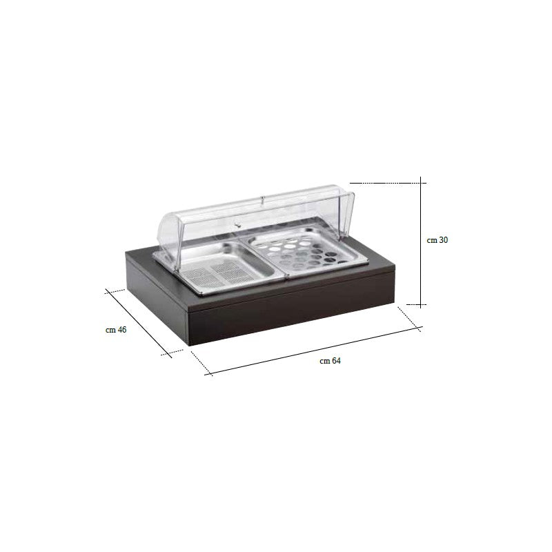 Doppio Vassoio Porta Uovo E Verdure A Doppia Parete Refrigerato, Wengé, buffet Classic - Pintinox