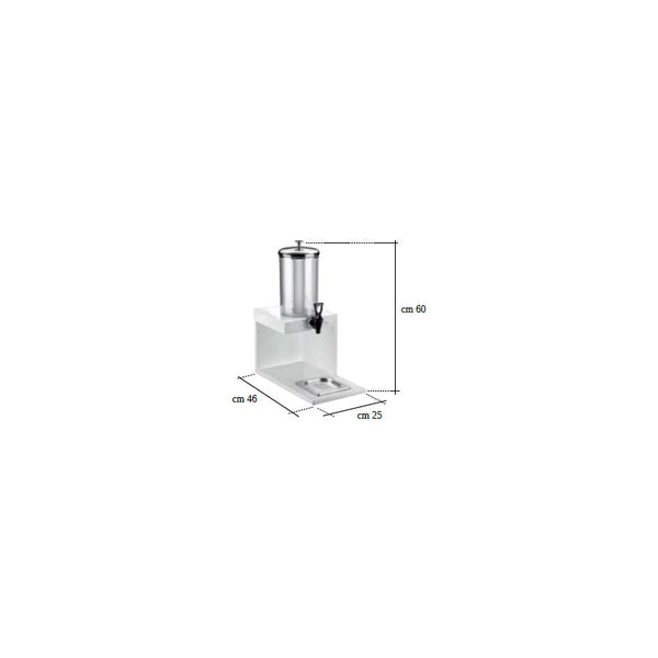 Distributore Succhi E Bevande Con Colonna Refrigerante E Rubinetto Tomlinson lt 4,5, bianco, buffet 5 Stelle - Pintinox