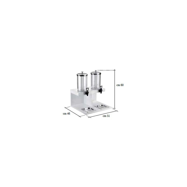 Distributore Doppio Succhi E Bevande Con Colonna Refrigerante E Rubinetto Tomlinson, bianco, buffet 5 Stelle - Pintinox
