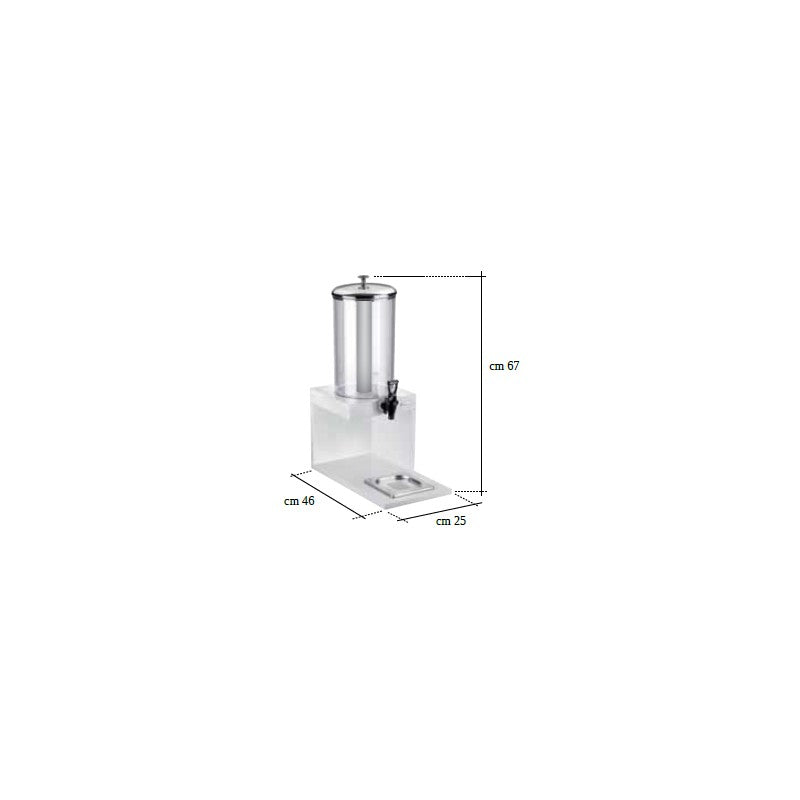 Distributore Succhi E Bevande Con Colonna Refrigerante E Rubinetto Tomlinson lt 9,5, bianco, buffet 5 Stelle - Pintinox
