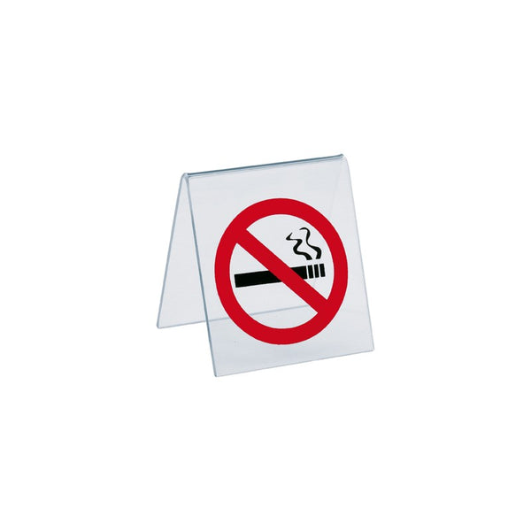 Chevalet "Interdiction de fumer" en plexiglas transparent