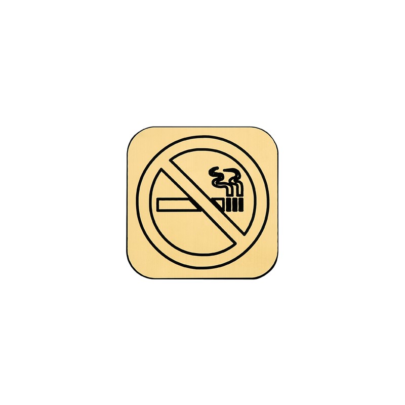 Plakette 'Rauchen verboten' aus Schichtmaterial, goldfarben, 15 x 15 cm