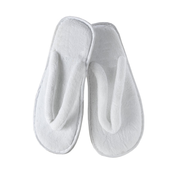 Extra-velour white flip flop slippers EGO