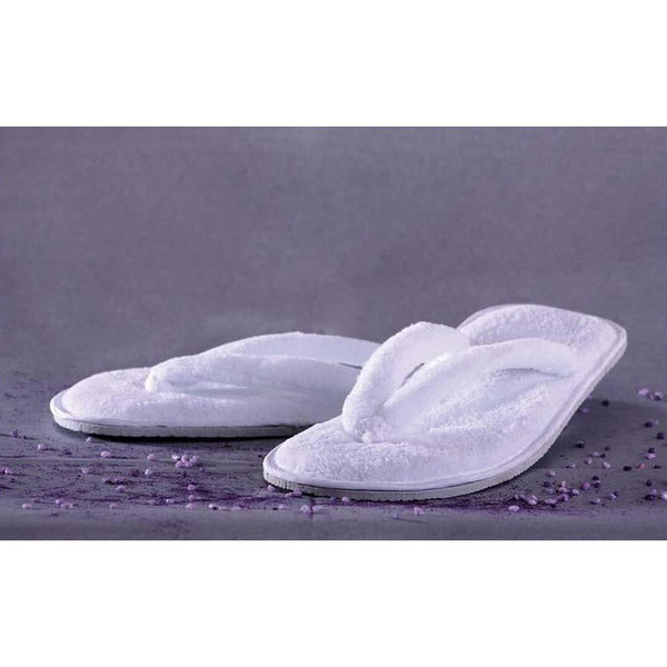 Extra-velour white flip flop slippers EGO