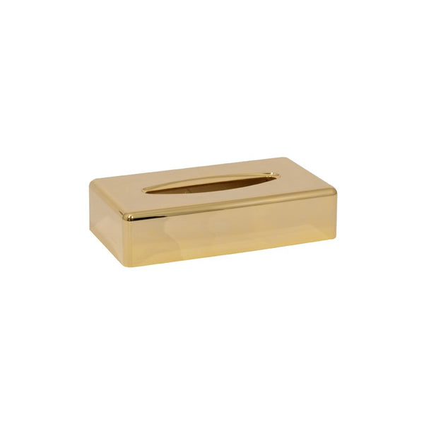 Caja para pañuelos  rectangular en ABS, dorado
