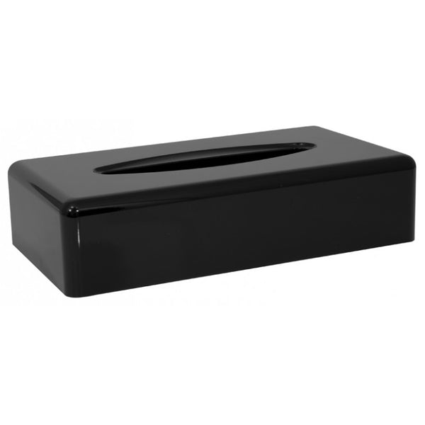 Caja para pañuelos  rectangular en ABS, negro brillante
