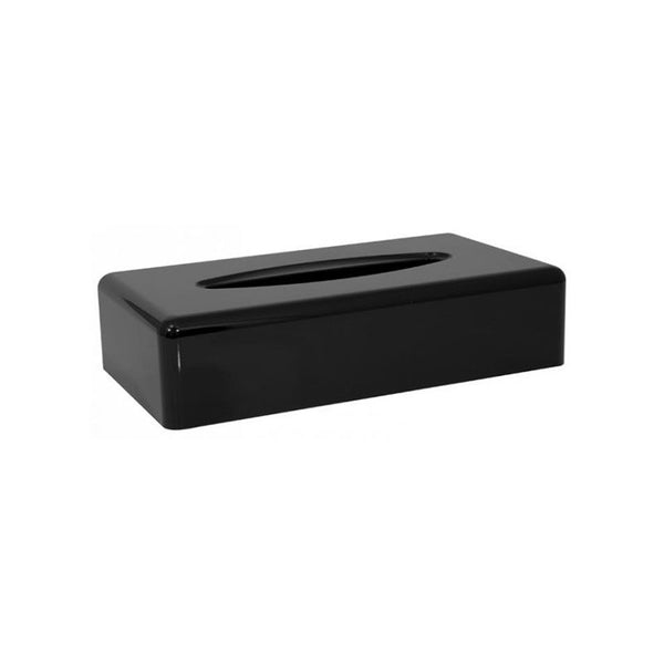 Kosmetiktücher-Box, rechteckig, aus ABS  schwarz glänzend