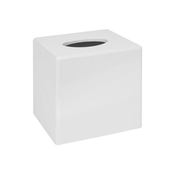 Kosmetiktücher-Box 'Cube', viereckig, versch. Farben, aus ABS weiß