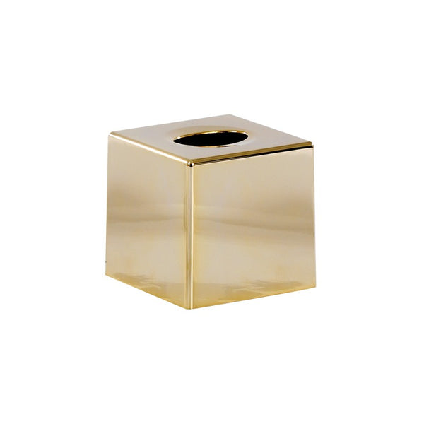 Caja para pañuelos 'Cube' en ABS, dorado