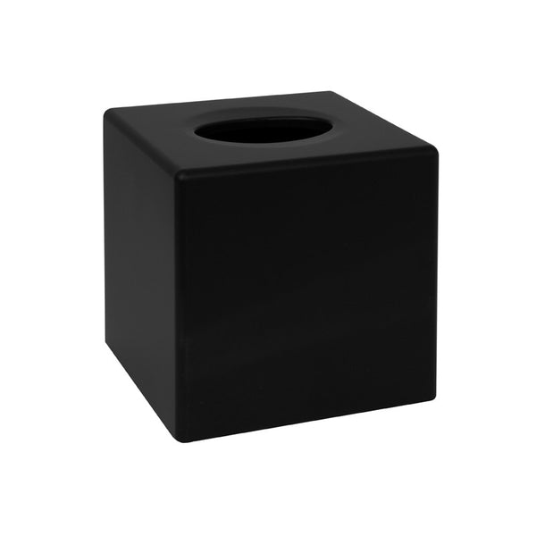 Kosmetiktücher-Box 'Cube', viereckig, versch. Farben, aus ABS schwarz matt