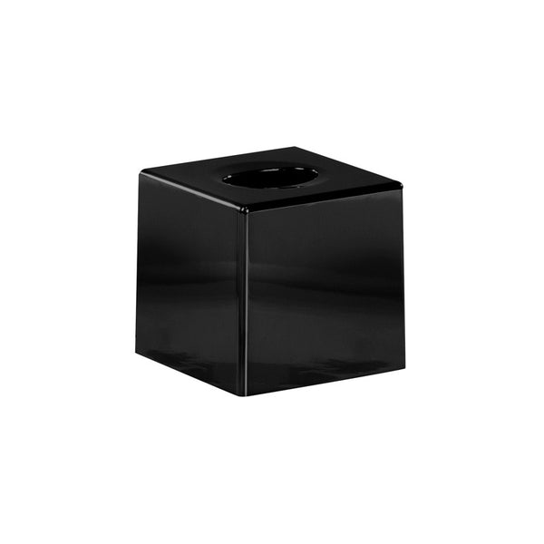 Kosmetiktücher-Box 'Cube', viereckig, versch. Farben, aus ABS  schwarz glänzend