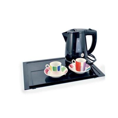 Welcome Tray with integrated kettle holder 66418NO - black