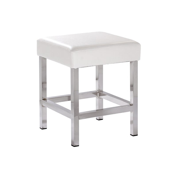 Bathroom stool with eco-leather seat, mod. Quadro - white