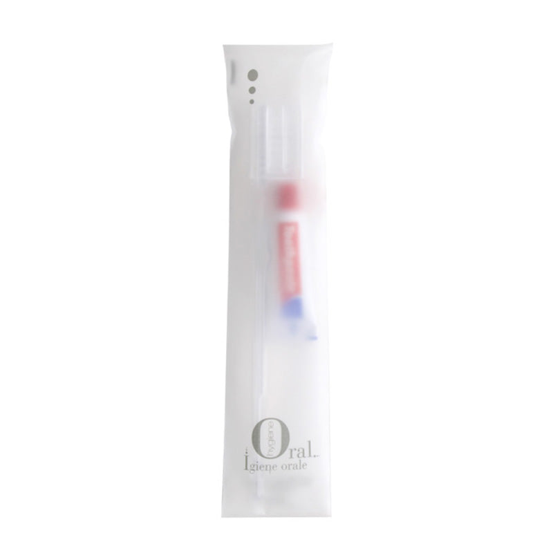 Dental care set in flow pack White