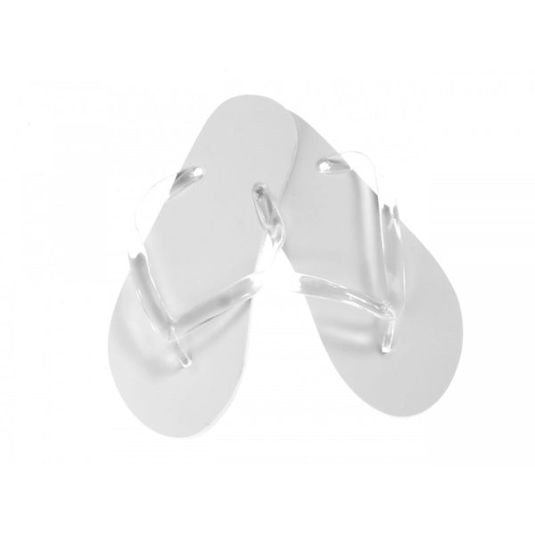 White Rubber Flip Flops, women's size