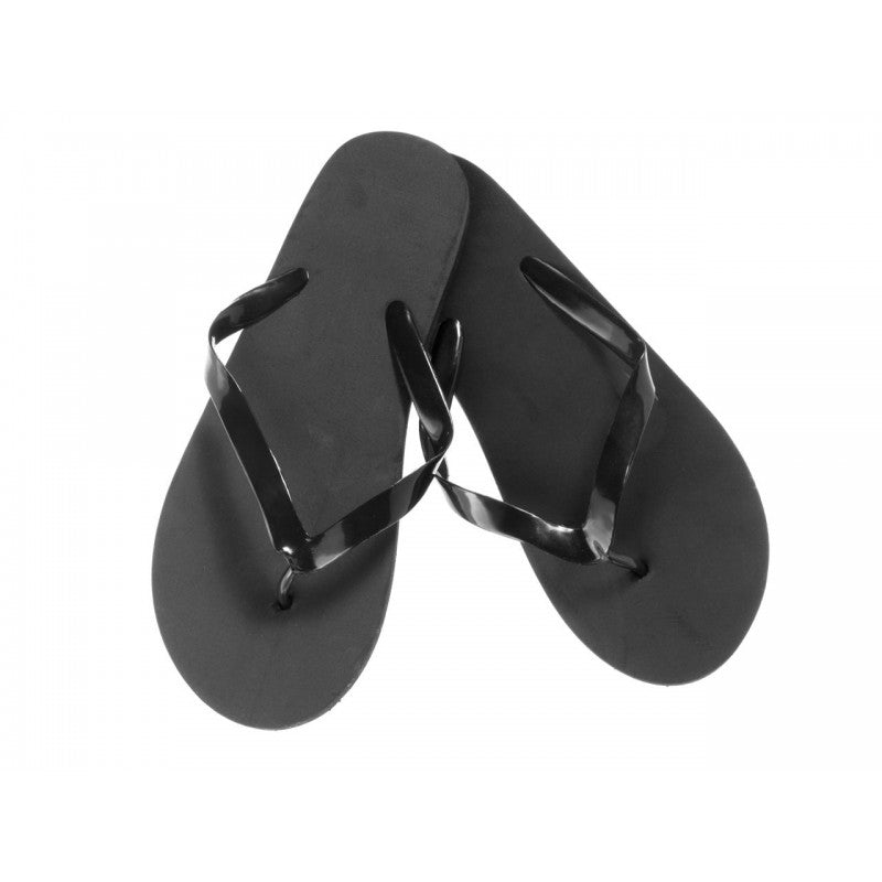 Black Rubber Flip Flops, women's size