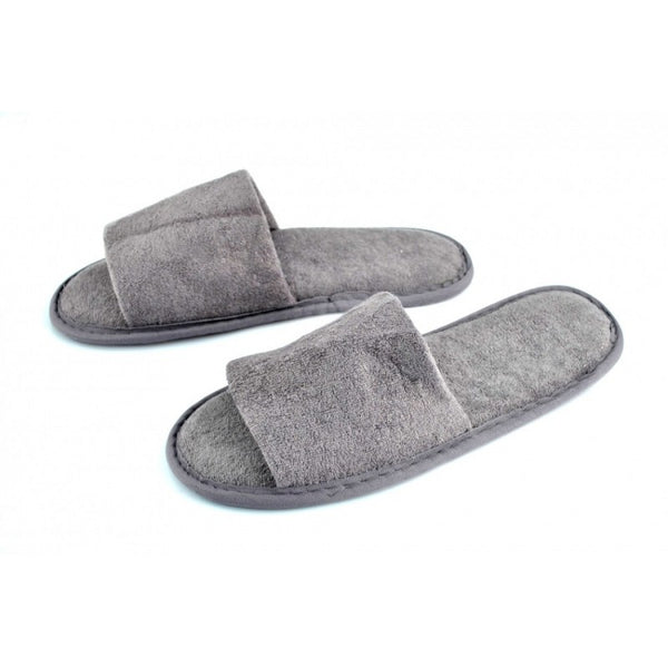 Grey slippers in synthetic sponge with no slip microspheres