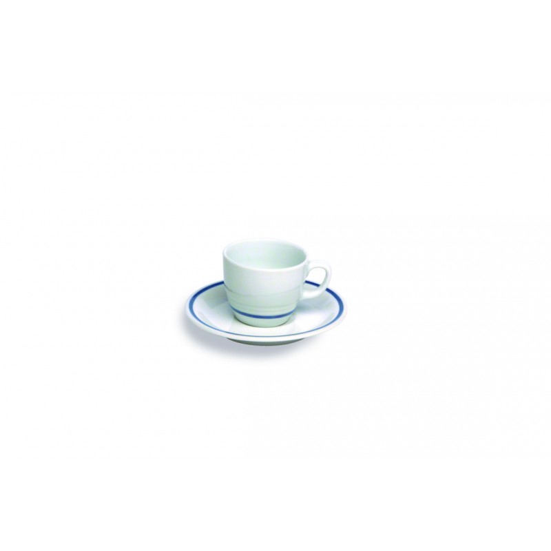 Piattino Caffè Ø cm 12 con decoro a filo blu, Collezione Az - Tognana Porcellane