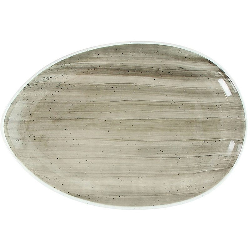 Ovale Piano cm 30,5x21, Colore Grigio, Collezione B-Rush Grey - Tognana Porcellane