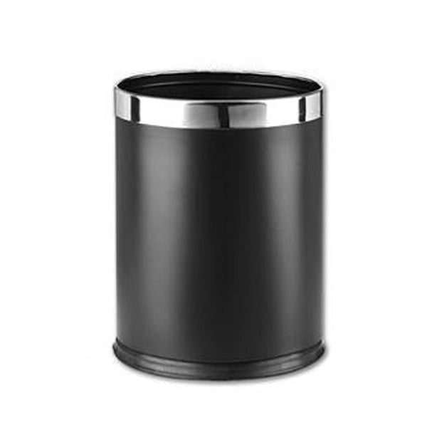 Cestino gettacarte rotondo in acciaio inox, colore nero