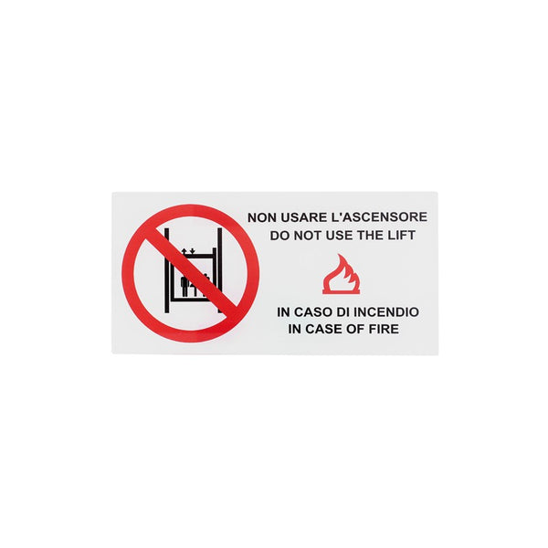 Targa 'Non usare l‘ascensore' in plexiglass, retrostampata