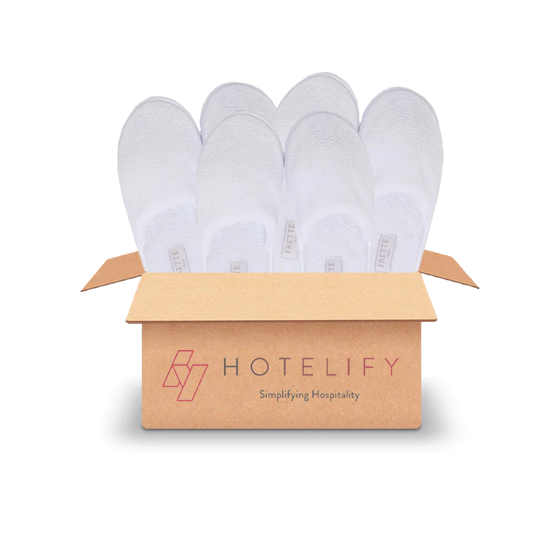 Starter Kit Luxury Weiße Frette Hausschuhe, Größe 42-45 - 20 Paar