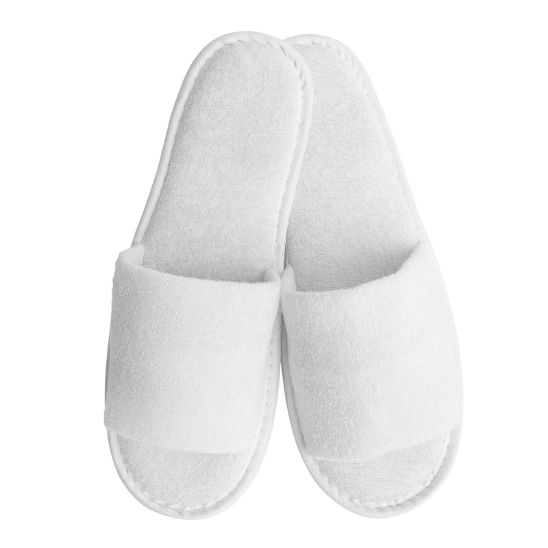 Open White Terry Towel slippers
