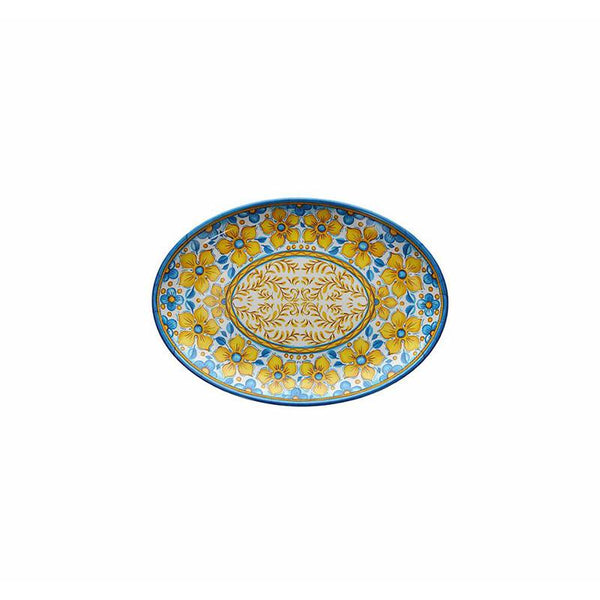 Vassoio Ovale cm 35,5x25,5, Colore Giallo, Collezione Show Plate Narciso Cefalù - Tognana Porcellane
