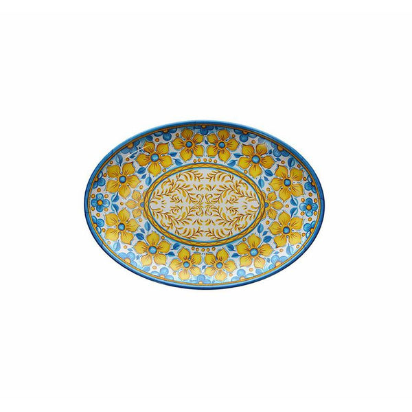 Vassoio Ovale cm 48x34, Colore Giallo, Collezione Show Plate Narciso Cefalù - Tognana Porcellane