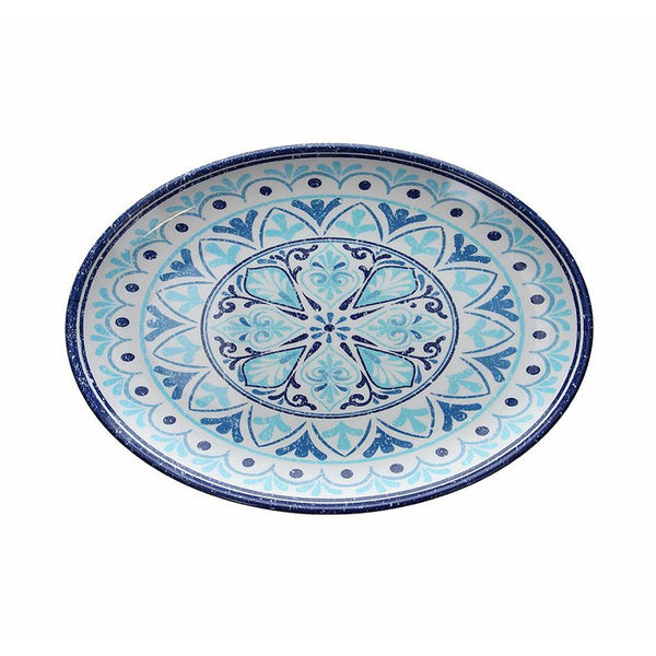 Vassoio Ovale cm 80x56, Colore Blu, Collezione Show Plate Narciso Cefalù - Tognana Porcellane
