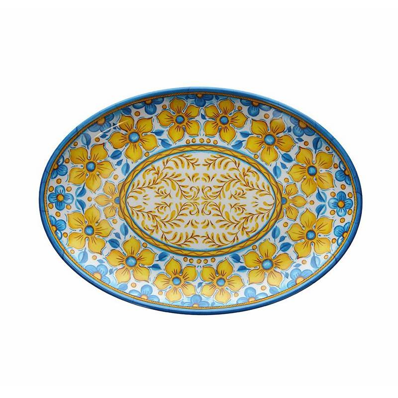 Vassoio Ovale cm 80x56, colore Giallo, collezione Show Plate Narciso Cefalù - Tognana Porcellane