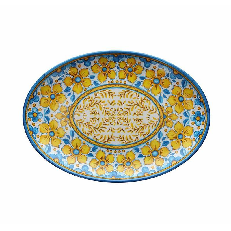 Vassoio Ovale cm 80x56, Colore Giallo, Collezione Show Plate Narciso Cefalù - Tognana Porcellane